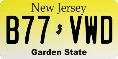 NJ license plate B77VWD