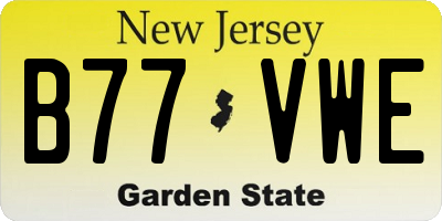 NJ license plate B77VWE