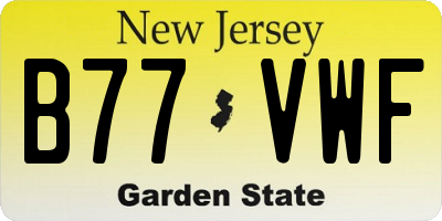 NJ license plate B77VWF