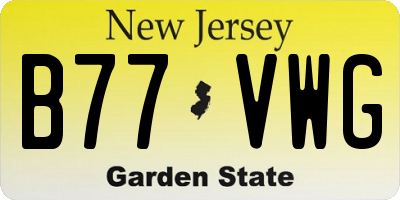 NJ license plate B77VWG