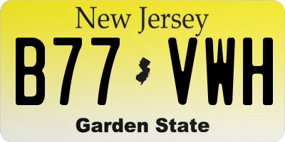 NJ license plate B77VWH