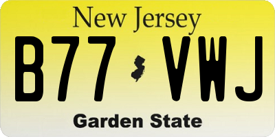 NJ license plate B77VWJ