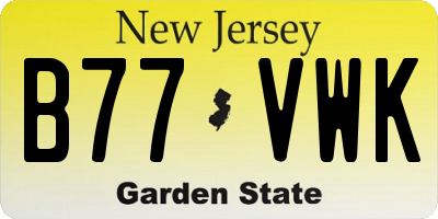 NJ license plate B77VWK