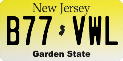 NJ license plate B77VWL