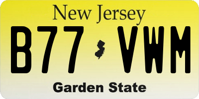 NJ license plate B77VWM