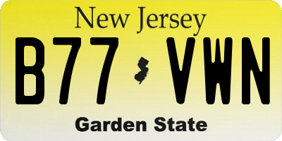 NJ license plate B77VWN
