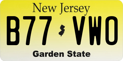 NJ license plate B77VWO