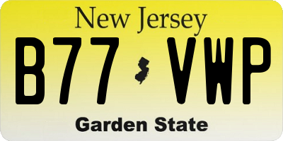 NJ license plate B77VWP