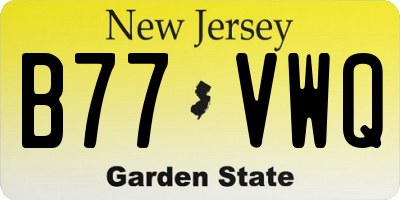 NJ license plate B77VWQ