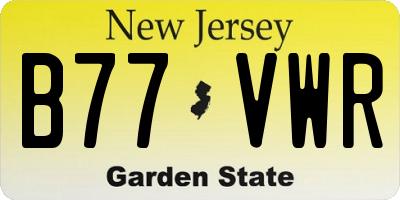 NJ license plate B77VWR