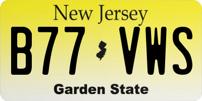NJ license plate B77VWS