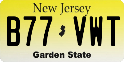 NJ license plate B77VWT