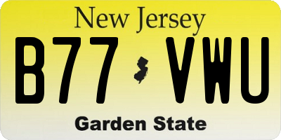 NJ license plate B77VWU