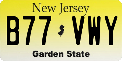 NJ license plate B77VWY