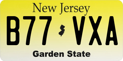 NJ license plate B77VXA