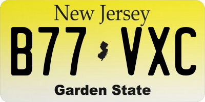 NJ license plate B77VXC