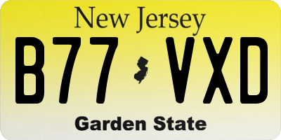 NJ license plate B77VXD