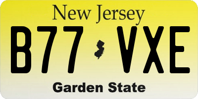 NJ license plate B77VXE