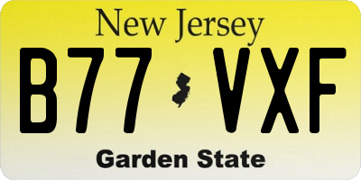 NJ license plate B77VXF