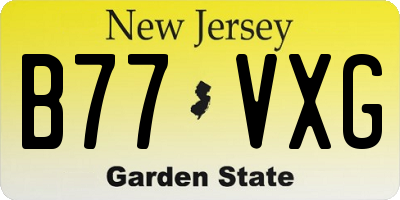 NJ license plate B77VXG