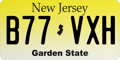 NJ license plate B77VXH