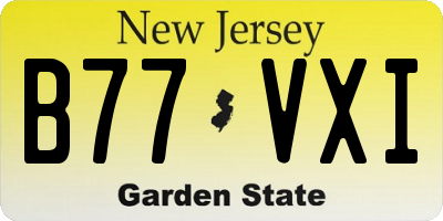 NJ license plate B77VXI