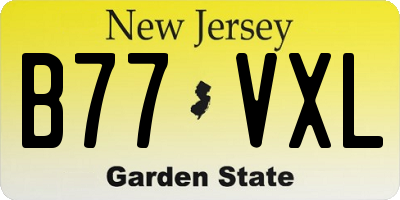 NJ license plate B77VXL
