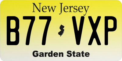 NJ license plate B77VXP