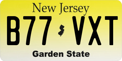 NJ license plate B77VXT