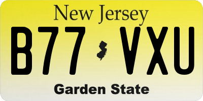 NJ license plate B77VXU