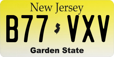 NJ license plate B77VXV