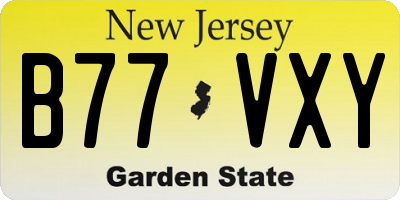 NJ license plate B77VXY