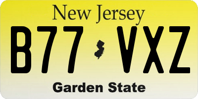 NJ license plate B77VXZ