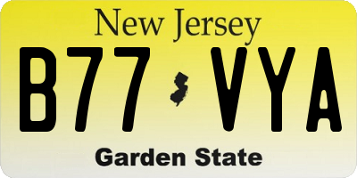 NJ license plate B77VYA