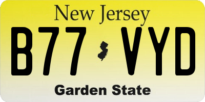 NJ license plate B77VYD