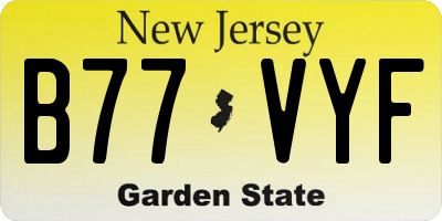 NJ license plate B77VYF