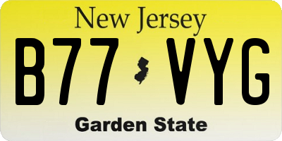 NJ license plate B77VYG