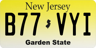 NJ license plate B77VYI