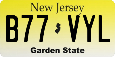 NJ license plate B77VYL