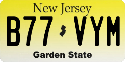 NJ license plate B77VYM