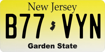 NJ license plate B77VYN