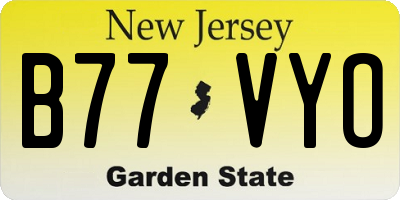 NJ license plate B77VYO