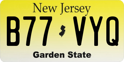 NJ license plate B77VYQ