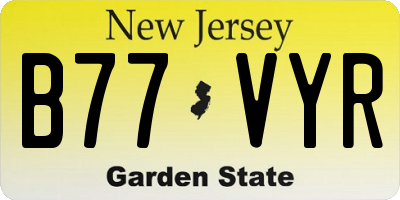 NJ license plate B77VYR