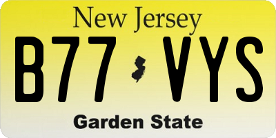 NJ license plate B77VYS