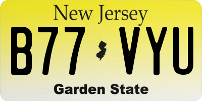 NJ license plate B77VYU