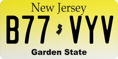 NJ license plate B77VYV