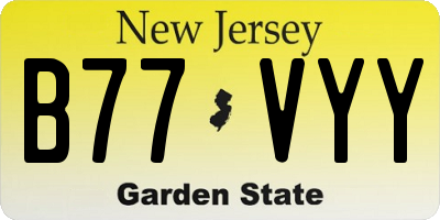 NJ license plate B77VYY