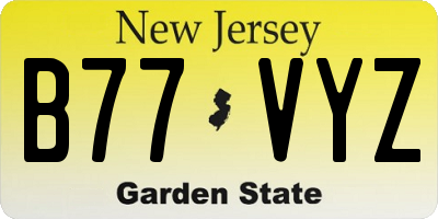 NJ license plate B77VYZ