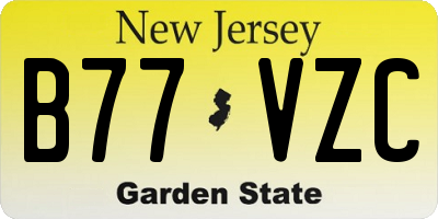 NJ license plate B77VZC